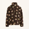 Veste en imitation peaux lainées à imprimé floral Veste en imitation peaux lainées à imprimé floral