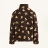 Veste en imitation peaux lainées à imprimé floral Veste en imitation peaux lainées à imprimé floral