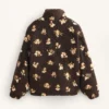 Veste en imitation peaux lainées à imprimé floral Veste en imitation peaux lainées à imprimé floral