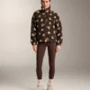 Veste en imitation peaux lainées à imprimé floral Veste en imitation peaux lainées à imprimé floral