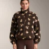 Veste en imitation peaux lainées à imprimé floral Veste en imitation peaux lainées à imprimé floral