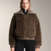Veste en imitation peaux lainées texturée