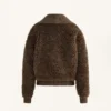 Veste en imitation peaux lainées texturée