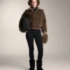 Veste en imitation peaux lainées texturée