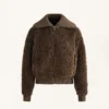 Veste en imitation peaux lainées texturée