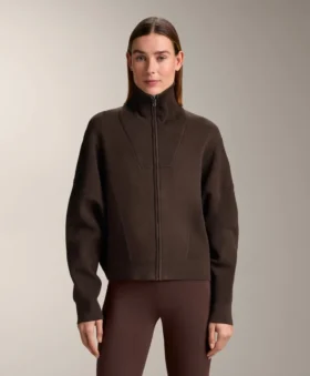 Veste en maille à col côtelé
