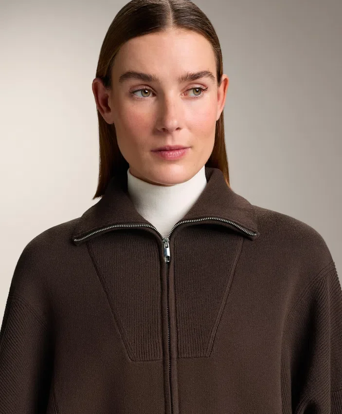 Veste en maille à col côtelé Veste en maille à col côtelé