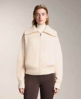 Veste en maille à col montant