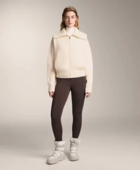 Veste en maille à col montant