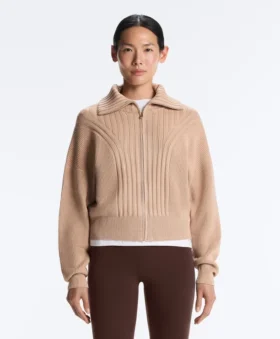 Veste en maille côtelée