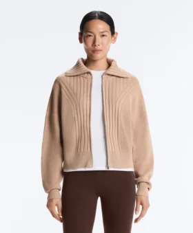 Veste en maille côtelée