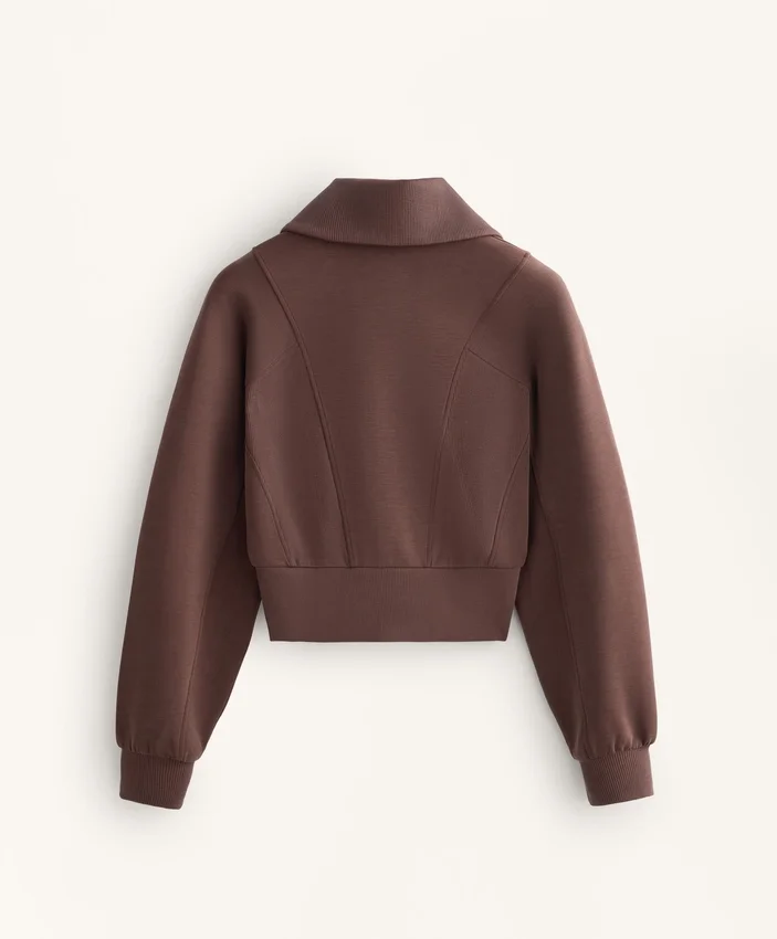 Veste en maille côtelée brossée avec modal Veste en maille côtelée brossée avec modal