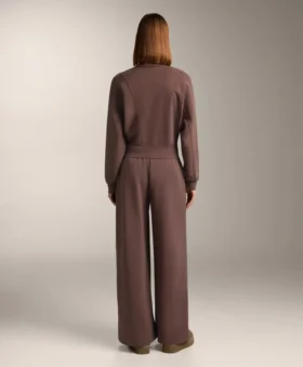 Veste en maille côtelée brossée avec modal