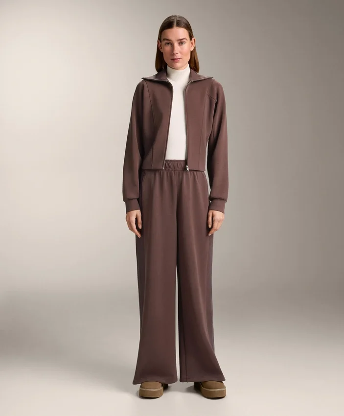 Veste en maille côtelée brossée avec modal Veste en maille côtelée brossée avec modal