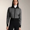 Veste en maille à imprimé pied-de-poule Veste en maille à imprimé pied-de-poule