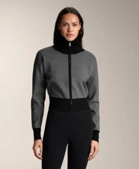 Veste en maille à imprimé pied-de-poule