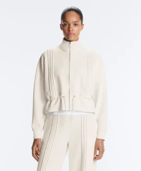 Veste en modal Soft Touch avec bordures côtelées