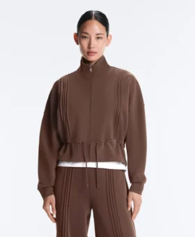 Veste en modal Soft Touch avec bordures côtelées