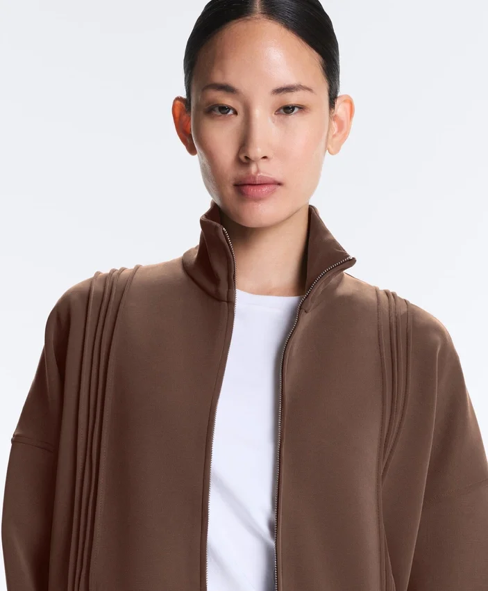 Veste en modal Soft Touch avec bordures côtelées Veste en modal Soft Touch avec bordures côtelées