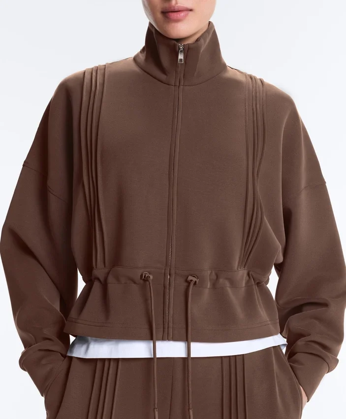 Veste en modal Soft Touch avec bordures côtelées Veste en modal Soft Touch avec bordures côtelées