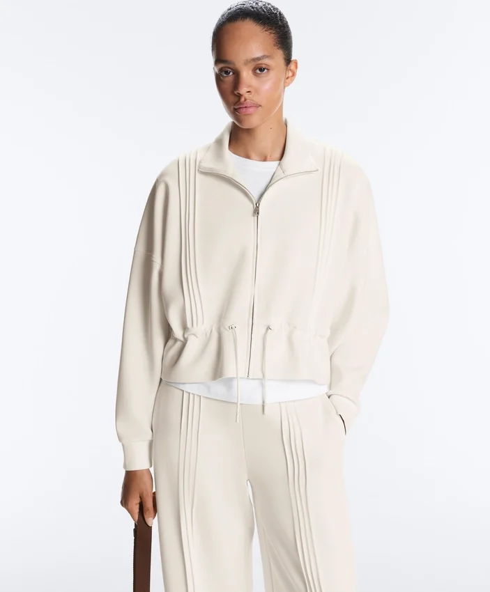 Veste en modal Soft Touch avec bordures côtelées Veste en modal Soft Touch avec bordures côtelées