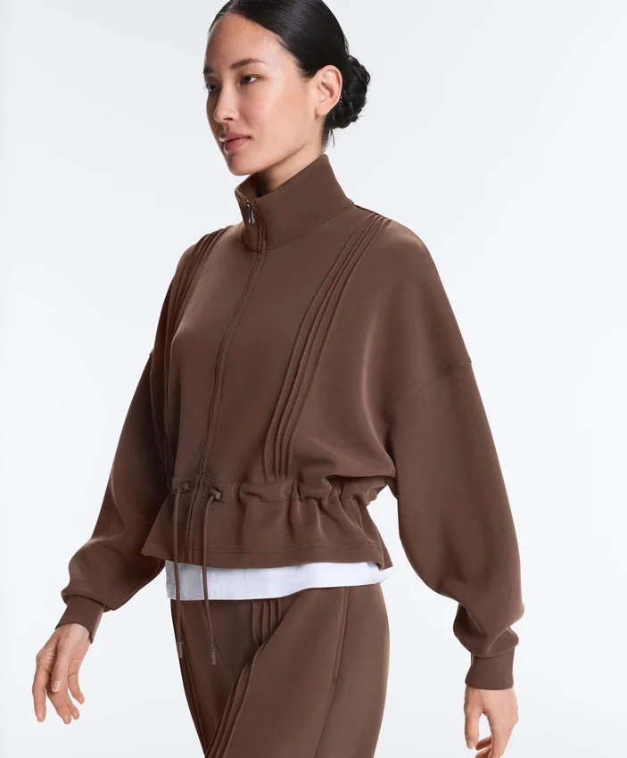Veste en modal Soft Touch avec bordures côtelées Veste en modal Soft Touch avec bordures côtelées