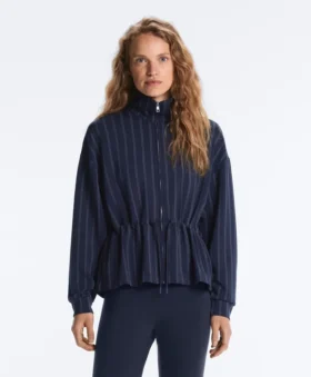 Veste en modal Soft Touch avec taille ajustable et col montant