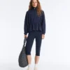 Veste en modal Soft Touch avec taille ajustable et col montant Veste en modal Soft Touch avec taille ajustable et col montant