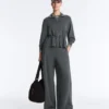 Veste en modal Soft Touch avec taille ajustable et col montant Veste en modal Soft Touch avec taille ajustable et col montant