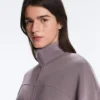 Veste en modal Soft Touch avec taille ajustable et col montant Veste en modal Soft Touch avec taille ajustable et col montant