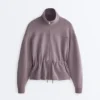 Veste en modal Soft Touch avec taille ajustable et col montant Veste en modal Soft Touch avec taille ajustable et col montant
