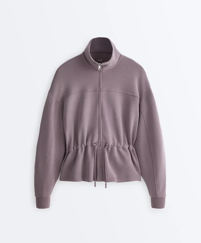 Veste en modal Soft Touch avec taille ajustable et col montant Veste en modal Soft Touch avec taille ajustable et col montant