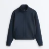 Veste en piqué avec passepoil contrasté en coton Veste en piqué avec passepoil contrasté en coton