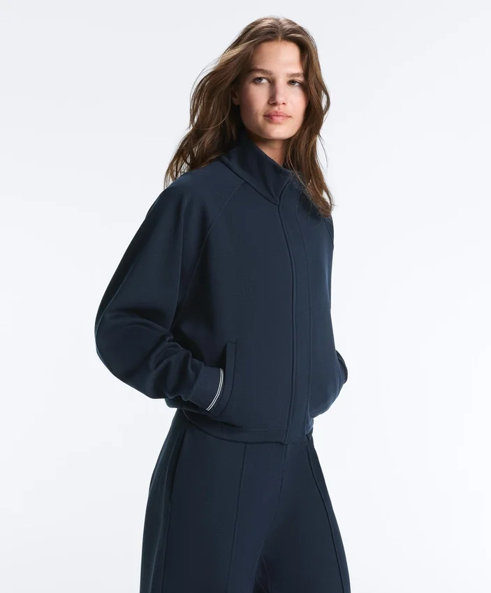 Veste en piqué avec passepoil contrasté en coton Veste en piqué avec passepoil contrasté en coton