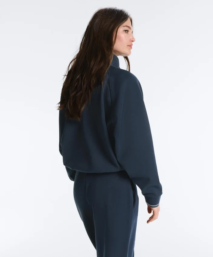Veste en piqué avec passepoil contrasté en coton Veste en piqué avec passepoil contrasté en coton