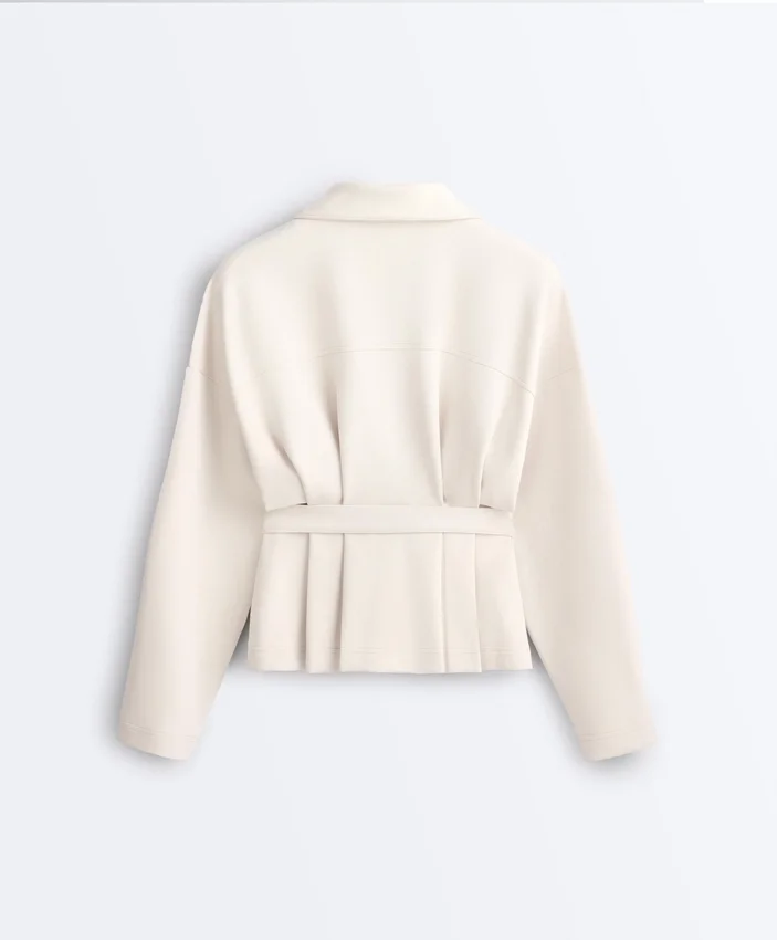 Veste en piqué de coton avec ceinture Veste en piqué de coton avec ceinture