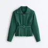 Veste en piqué de coton avec ceinture