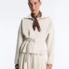 Veste en piqué de coton avec ceinture Veste en piqué de coton avec ceinture