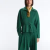 Veste en piqué de coton avec ceinture