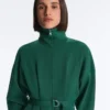 Veste en piqué de coton avec ceinture