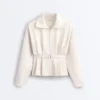 Veste en piqué de coton avec ceinture Veste en piqué de coton avec ceinture