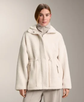Veste en simili-peaux lainées à taille ajustable Veste en simili-peaux lainées à taille ajustable
