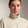Veste en tricot avec fermeture éclair contrastée Veste en tricot avec fermeture éclair contrastée