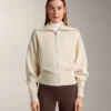 Veste en tricot avec fermeture éclair contrastée Veste en tricot avec fermeture éclair contrastée