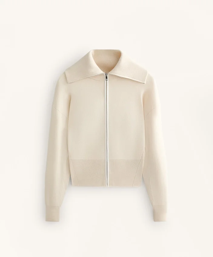 Veste en tricot avec fermeture éclair contrastée Veste en tricot avec fermeture éclair contrastée