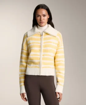 Veste en tricot jacquard rayé