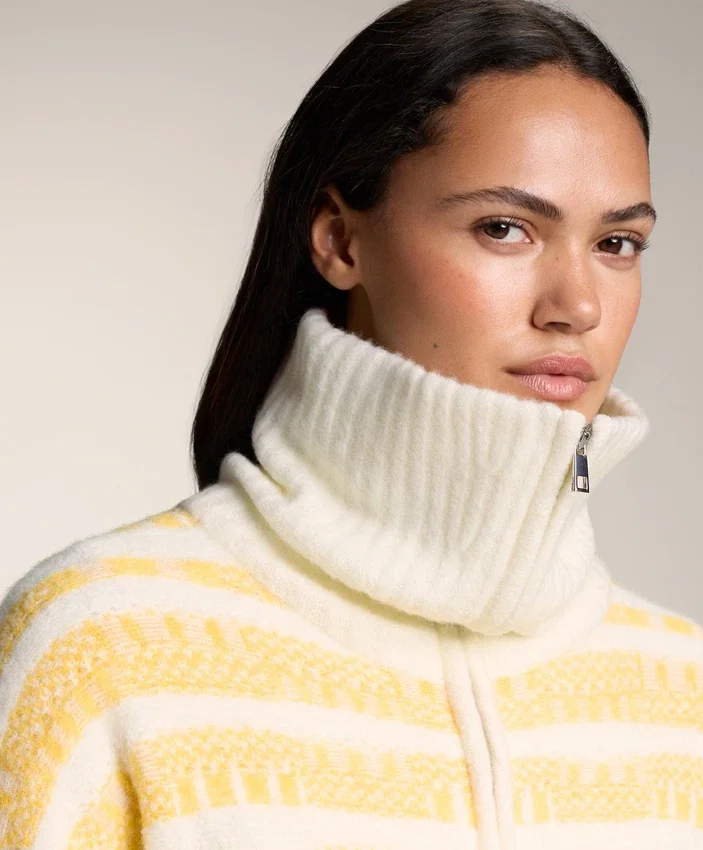 Veste en tricot jacquard rayé Veste en tricot jacquard rayé