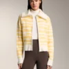 Veste en tricot jacquard rayé Veste en tricot jacquard rayé