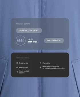 Veste imperméable 10K ultra-légère et compacte
