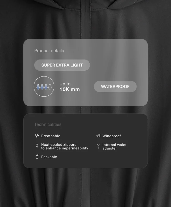 Veste imperméable 10K ultra-légère et compacte Veste imperméable 10K ultra-légère et compacte